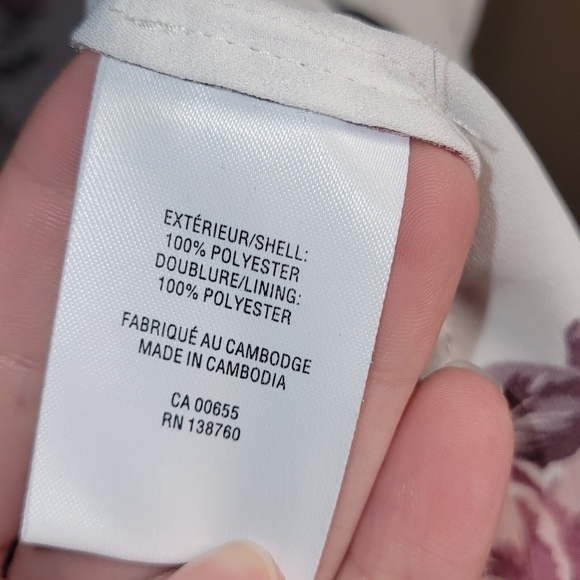 R essentials XXL floral white rose printed blouse tank flowy relaxed fit - Picture 5 of 5